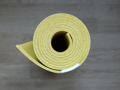 Close up of high quality eco friendly yoga mat.